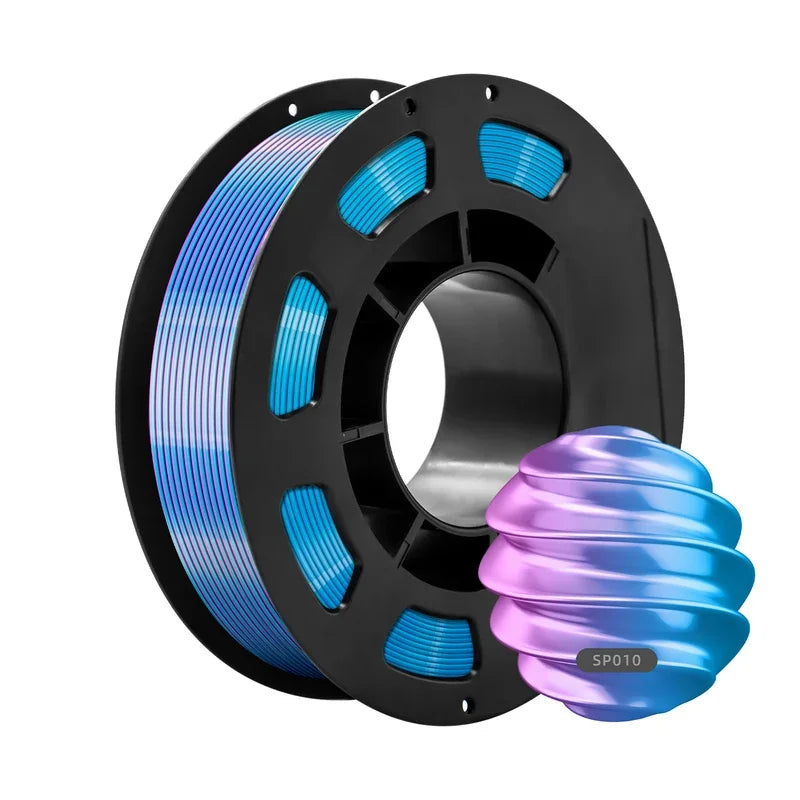 Dual-Color PLA Silk 3D Printer Filament 1.75mm Eco-Friendly 200g