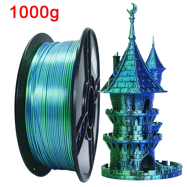3D Printer Filament: Dual Color Silk PLA Filament 1.75mm - 3D Printer Material