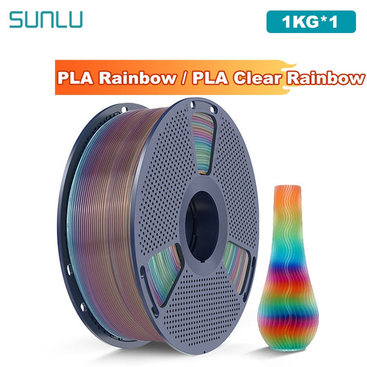 PLA Rainbow Filament 1.75mm 1KG - Vibrant 3D Printing Colors