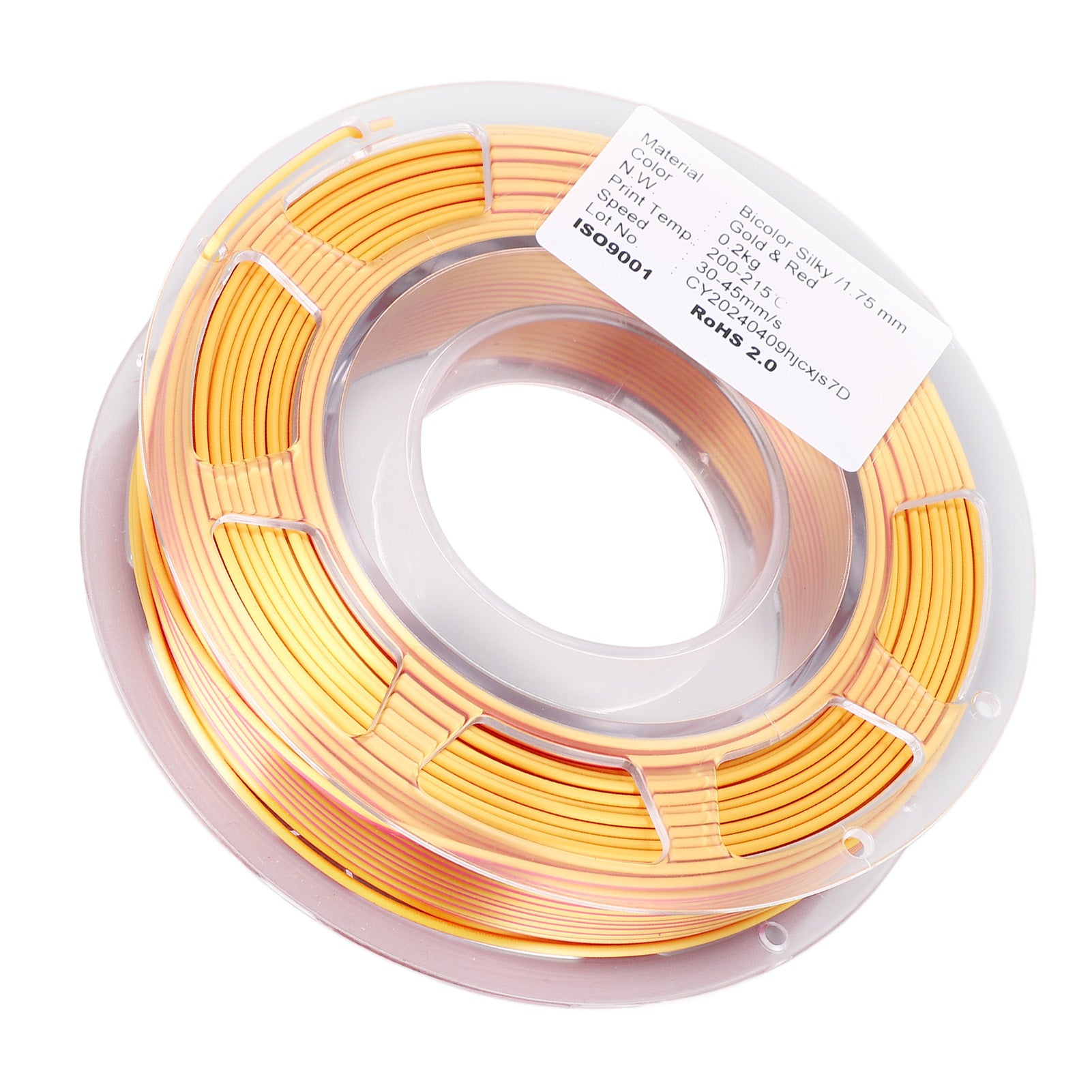 PLA Filament Bundle: Gold Red Dual Color 1.75mm 200g Sale