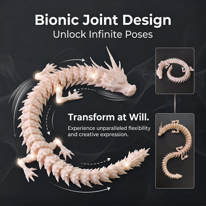 3D Printed Movable Dragon Ornament, Full-Body Articulated Toy for Play & Home Decoration
