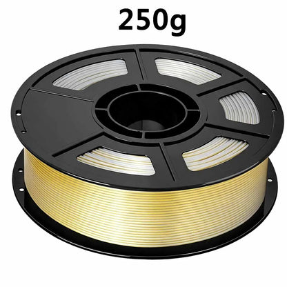Two Color PLA Silk Gold Silver 3D Printer Filament 250g, 1.75mm Dual Color 3D Printer Material Silk Gold Silver