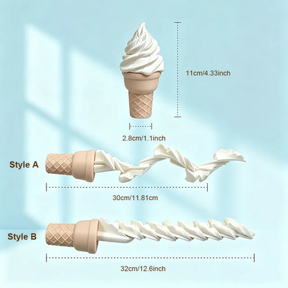 3D Printed Retractable Ice Cream Prank Prop Pop Out Ice Cream Cone Stress Relief Gag  for Home Desk Decoration Accessories Gift