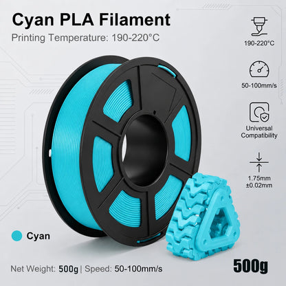 1.75mm High Speed PLA 3D Printer Filament Bundle ±0.02mm Dimensional Accuracy Reusable 250g Spools Total 1KG