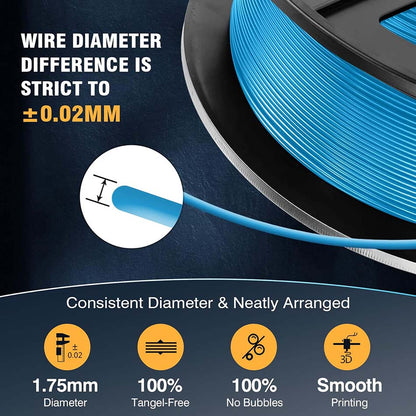 3D Printer Filament: 1.75mm Tough, Bubble-Free 3D Printing