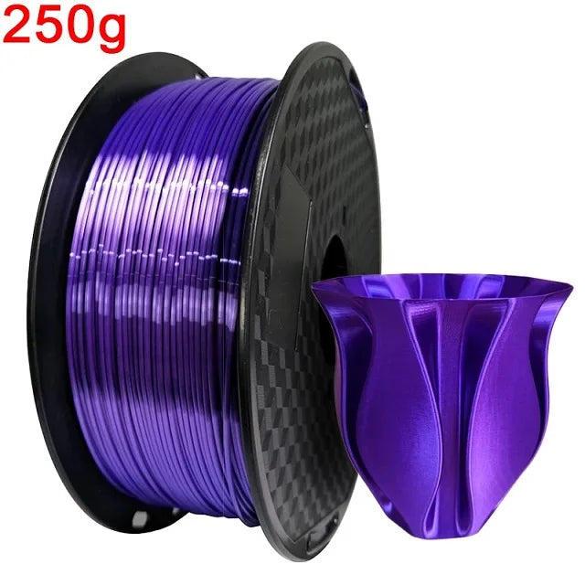 EasyThreed 3D Printer PLA Silk Filament 1.75mm Silky Filament PLA 1KG High Quality 3D PLA Black Silver No Bubble Vacuum