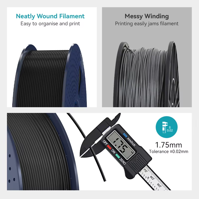 PLA Plus 3D Printer Filament 1.75mm 1KG Spool - No Tangles