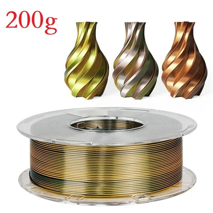 Tricolor Silk PLA 1.75mm 3D Printer Filament - Multicolor
