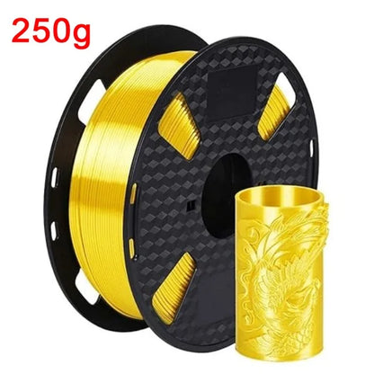 EasyThreed 3D Printer PLA Silk Filament 1.75mm Silky Filament PLA 1KG High Quality 3D PLA Black Silver No Bubble Vacuum