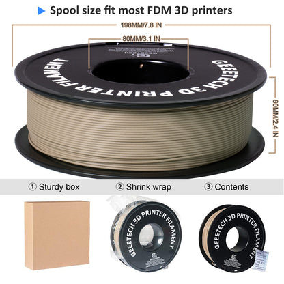 PLA Filament: Wood PLA 1.75mm Filament - 1kg for FDM 3D Printers