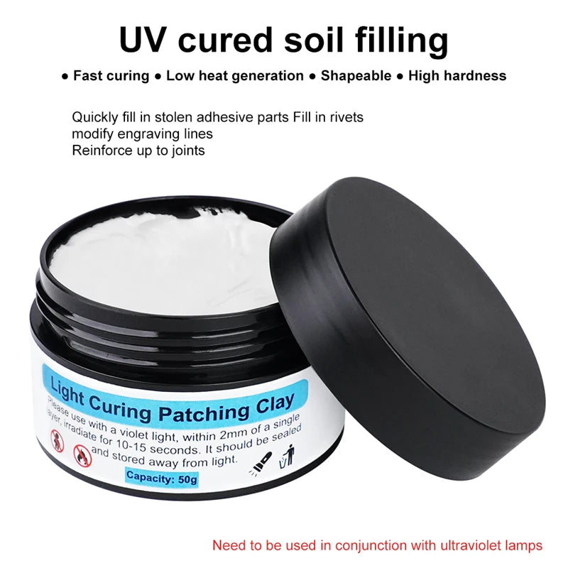 UV Light Curing Repair Clay Cure Putty Fill Repair Failed 3D Printed Model Modification Accessories for Bambu Lab 3D Printer