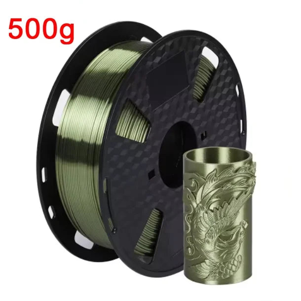 EasyThreed 3D Printer PLA Silk Filament 1.75mm Silky Filament PLA 1KG High Quality 3D PLA Black Silver No Bubble Vacuum
