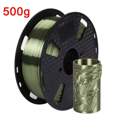 EasyThreed 3D Printer PLA Silk Filament 1.75mm Silky Filament PLA 1KG High Quality 3D PLA Black Silver No Bubble Vacuum