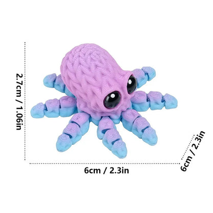 Adorable 3D Printed Octopus Fridge Magnet with Movable Joints Decoration Crafts Refrigerator Sticker Home Office Art Home Decor