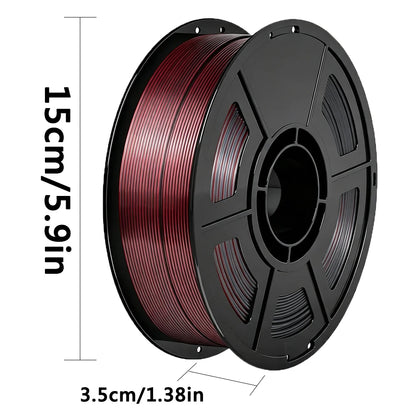 250g PLA Silk Black Red 3D Printer Filament 1.75mm Silk Black Red 3D Printer Material Filament Wire Vacuum Packaging