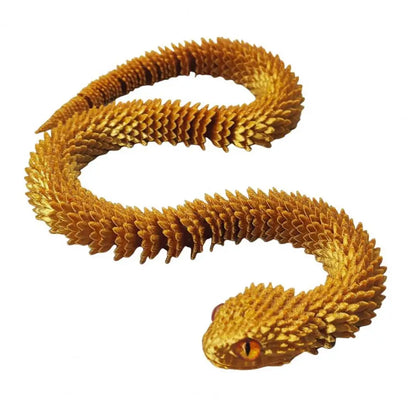 3D Printed Snake Toy Articulated Viper Figurine Fidget Snake Toy Collectible Snake Model with Flexible Joints for Home Office De