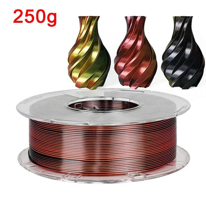 Tricolor Silk PLA 1.75mm 3D Printer Filament - Multicolor