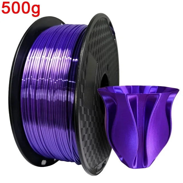 EasyThreed 3D Printer PLA Silk Filament 1.75mm Silky Filament PLA 1KG High Quality 3D PLA Black Silver No Bubble Vacuum