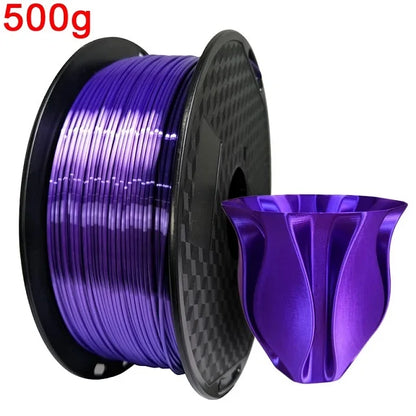 EasyThreed 3D Printer PLA Silk Filament 1.75mm Silky Filament PLA 1KG High Quality 3D PLA Black Silver No Bubble Vacuum