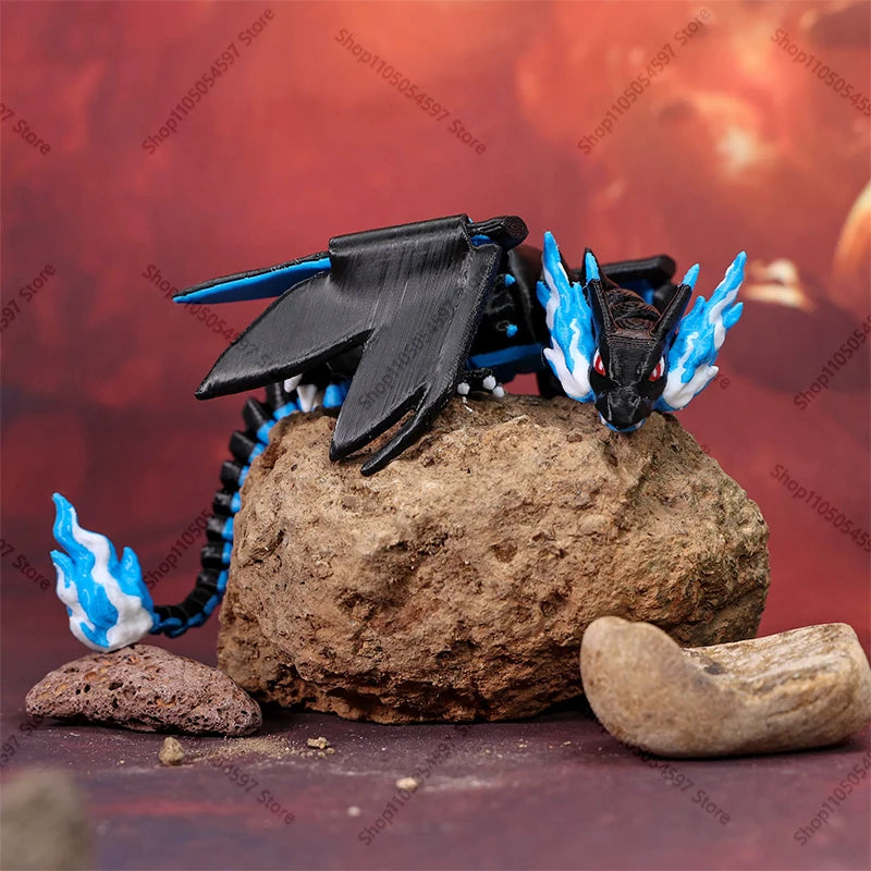 3D Printed Anime Pokémon Figures Charizard Mega Charizard X Charmander Dragon Egg Model Joint Mobility Statue Xmas Fans Gift