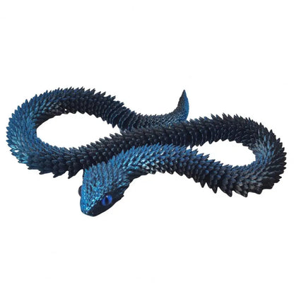 3D Printed Snake Toy Articulated Viper Figurine Fidget Snake Toy Collectible Snake Model with Flexible Joints for Home Office De