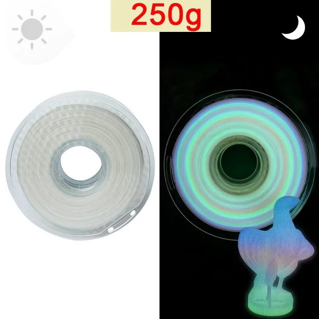 3D PLA Filament Glow Dark 1kg 1.75mm Luminous Rainbow