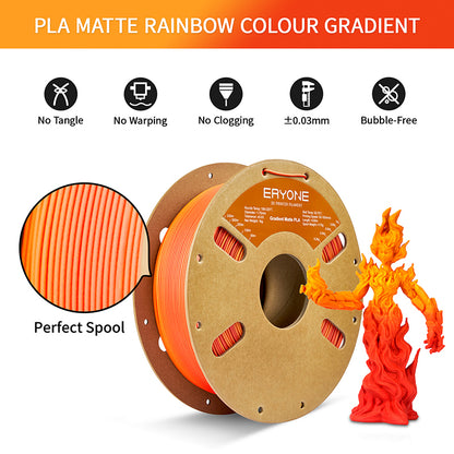 3D Printer Filament PLA Gradient Matte Filament 250G - Premium 3D Print Colors