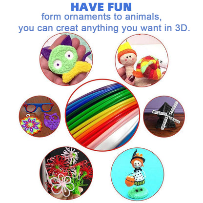 1.75mm PLA Filament for 3D Pen - Vivid Colors, Odorless Spool