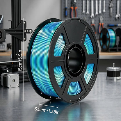 3D Printer Filament 250g PLA silk blue green Filament 1.75mm Dimension Accuracy +/- 0.02mm, 3D Printing Filament Two tone silk blue green pla
