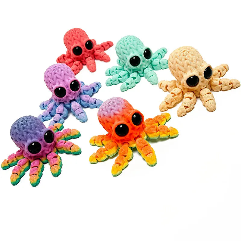 Adorable 3D Printed Octopus Fridge Magnet with Movable Joints Decoration Crafts Refrigerator Sticker Home Office Art Home Decor