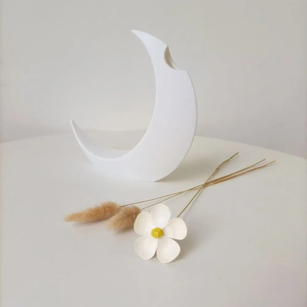 3D Printed Dried Flowers Vase Artificial Flower Pot Arrangement Gothic Moon Vase for Home Decor Creative Gift Desktop Ornament