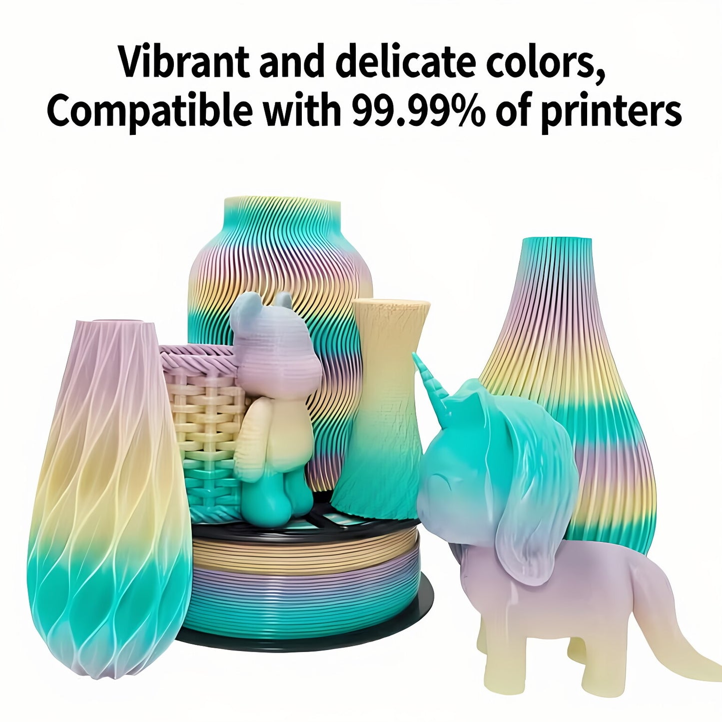 Rainbow Candy PETG Filament 1.75mm - Silk Color 3D Printing