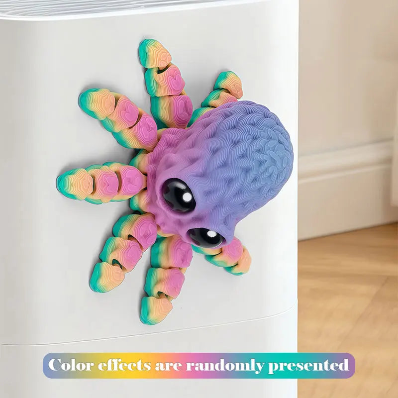 Adorable 3D Printed Octopus Fridge Magnet with Movable Joints Decoration Crafts Refrigerator Sticker Home Office Art Home Decor