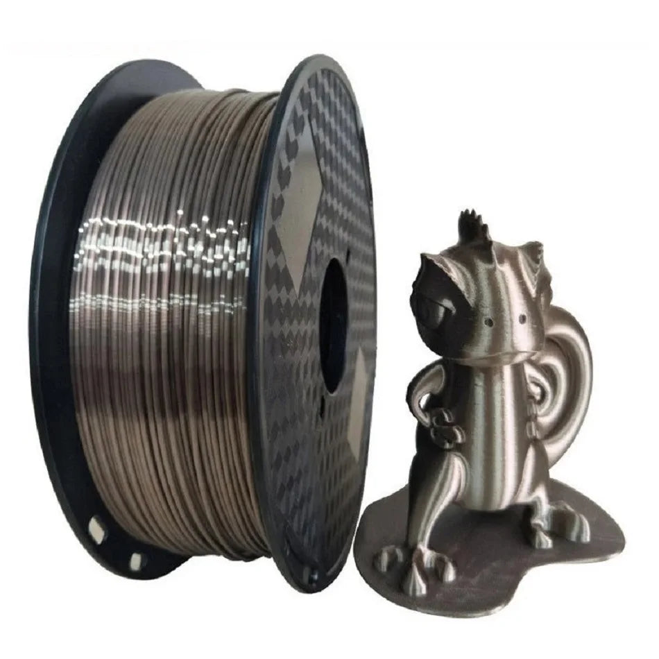 EasyThreed 3D Printer PLA Silk Filament 1.75mm Silky Filament PLA 1KG High Quality 3D PLA Black Silver No Bubble Vacuum