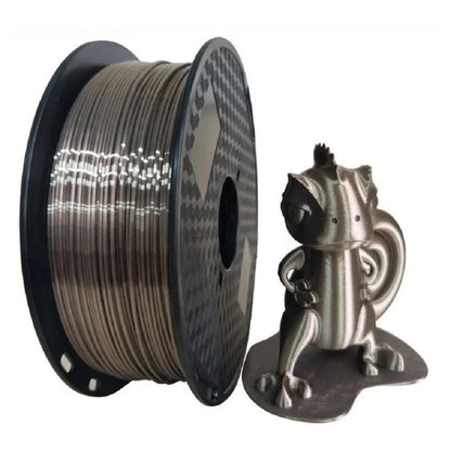 EasyThreed 3D Printer PLA Silk Filament 1.75mm Silky Filament PLA 1KG High Quality 3D PLA Black Silver No Bubble Vacuum
