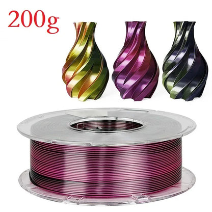 Tricolor Silk PLA 1.75mm 3D Printer Filament - Multicolor