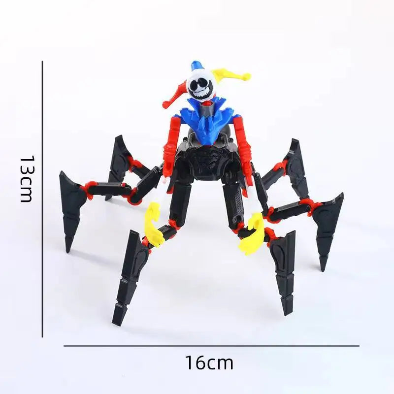 3D Printed Articulated Monster Action Figure Movable Joints Spider Clown Toy Desktop Decor Collectible Model for Kids