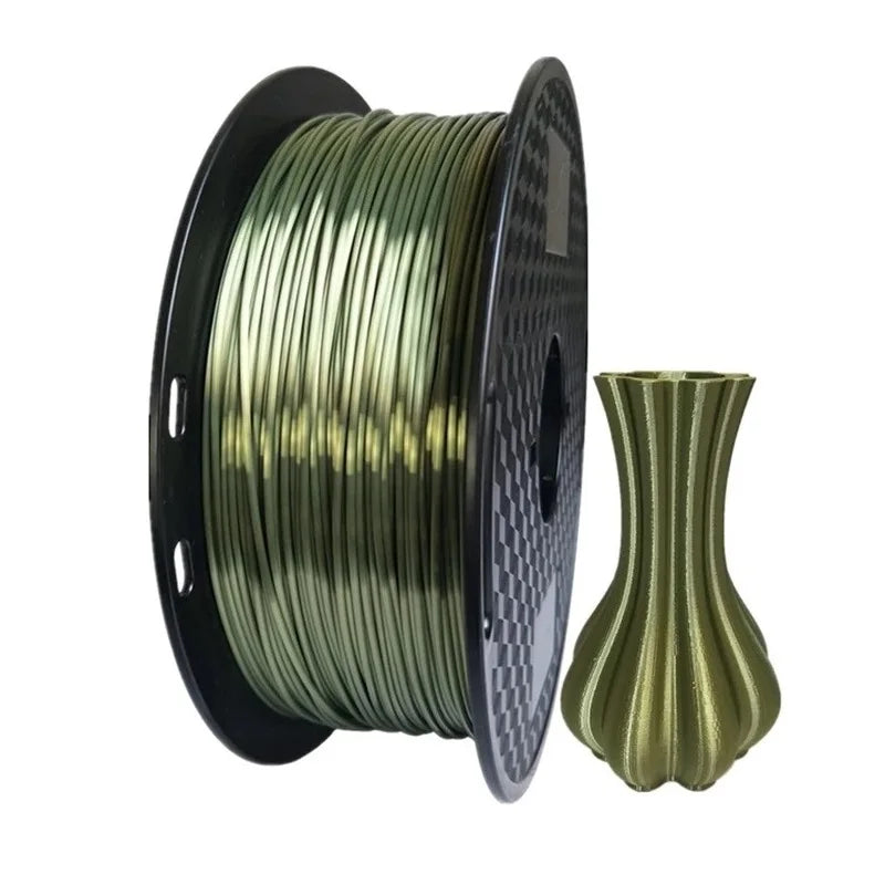 EasyThreed 3D Printer PLA Silk Filament 1.75mm Silky Filament PLA 1KG High Quality 3D PLA Black Silver No Bubble Vacuum