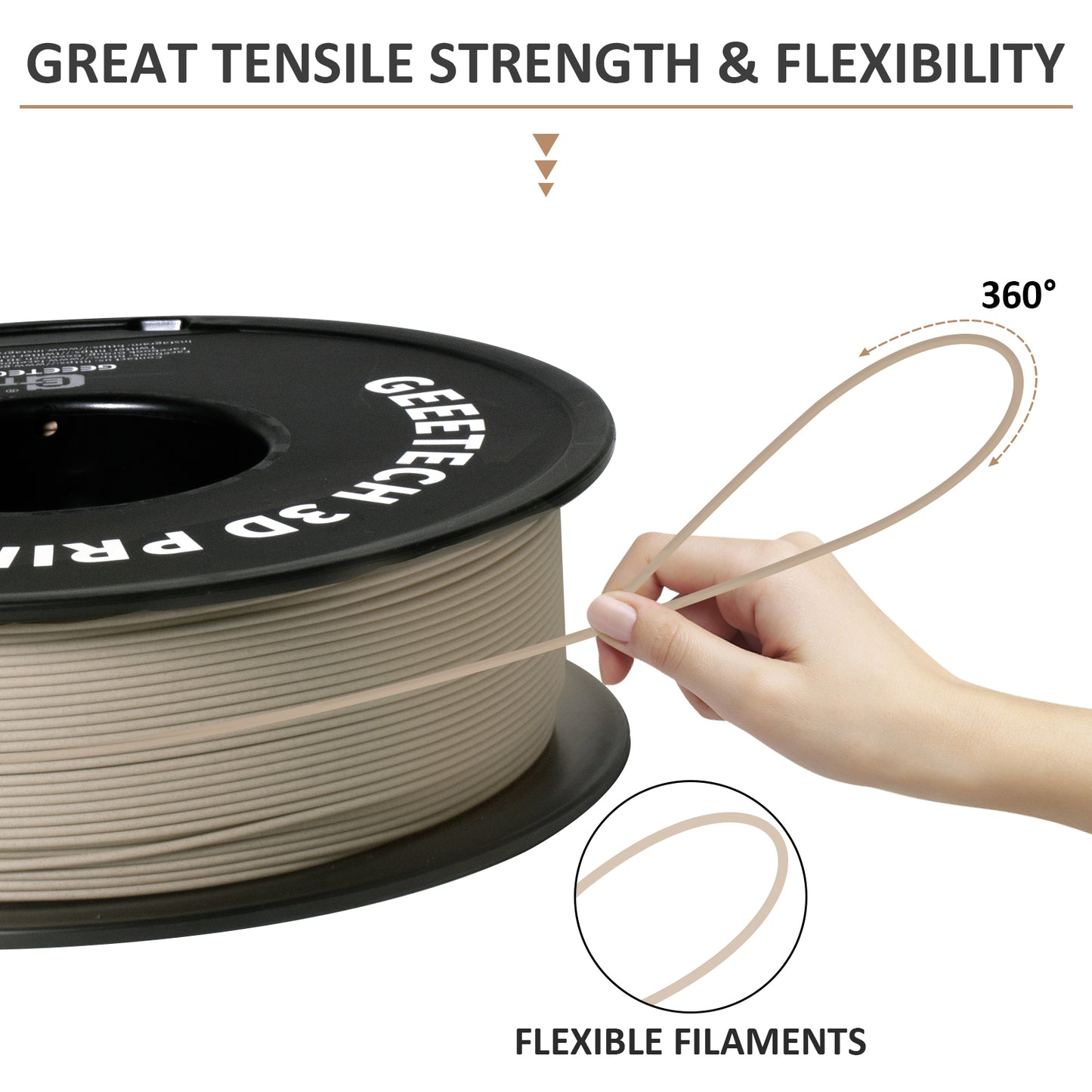 PLA Filament: Wood PLA 1.75mm Filament - 1kg for FDM 3D Printers