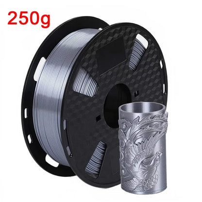 EasyThreed 3D Printer PLA Silk Filament 1.75mm Silky Filament PLA 1KG High Quality 3D PLA Black Silver No Bubble Vacuum