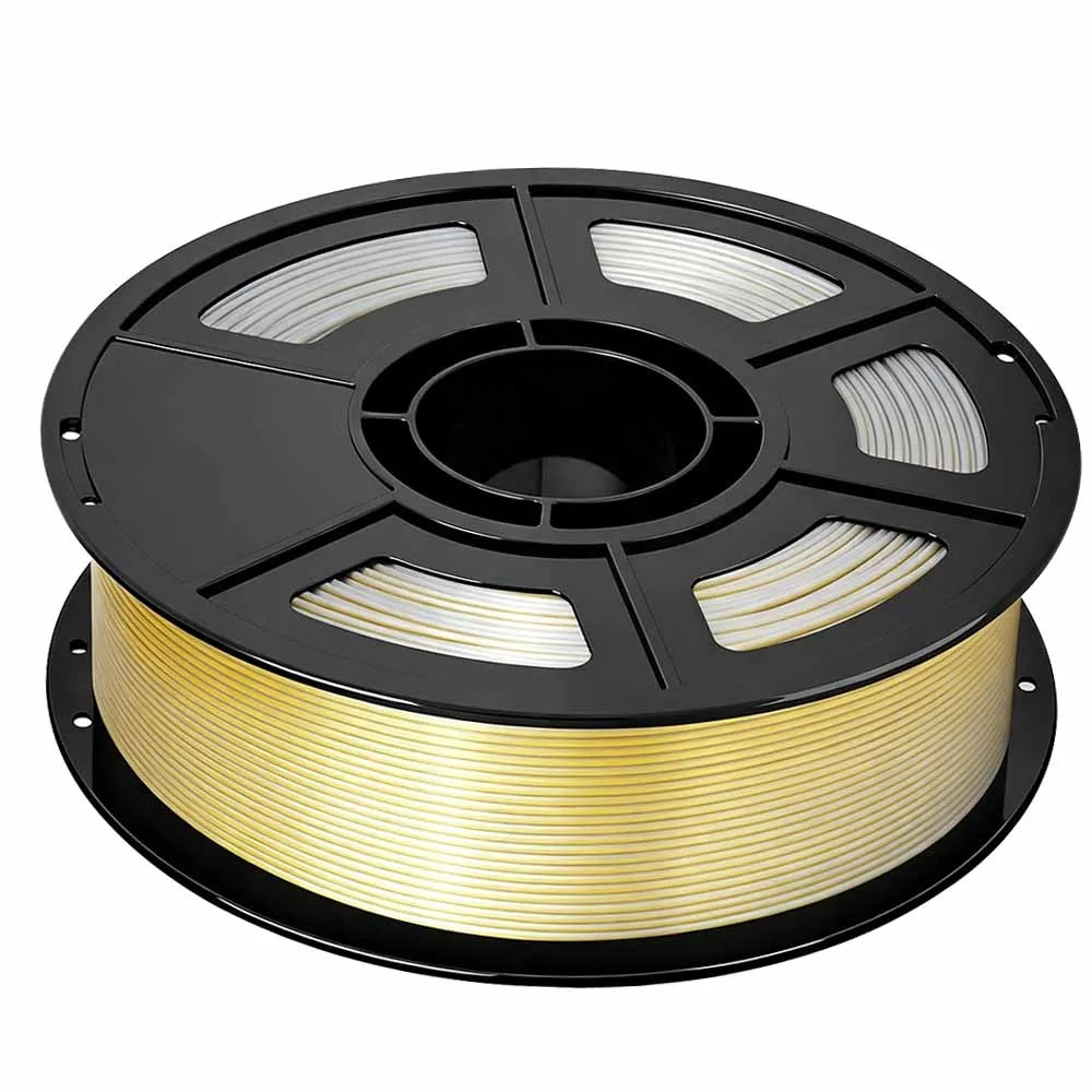 Two Color PLA Silk Gold Silver 3D Printer Filament 250g, 1.75mm Dual Color 3D Printer Material Silk Gold Silver