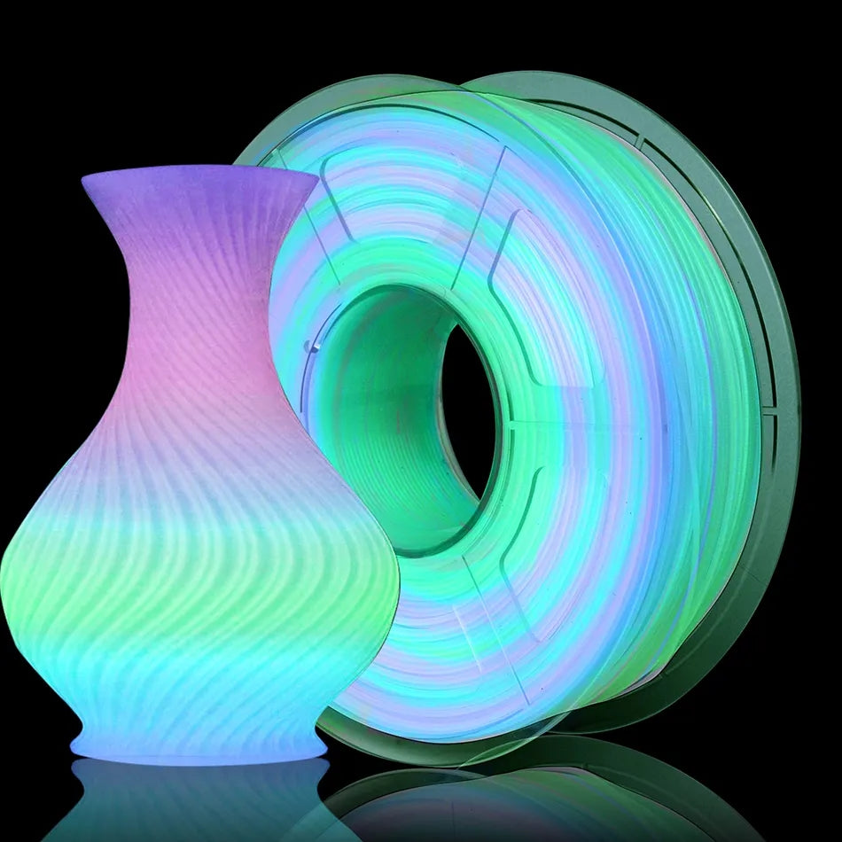 3D PLA Filament Glow Dark 1kg 1.75mm Luminous Rainbow