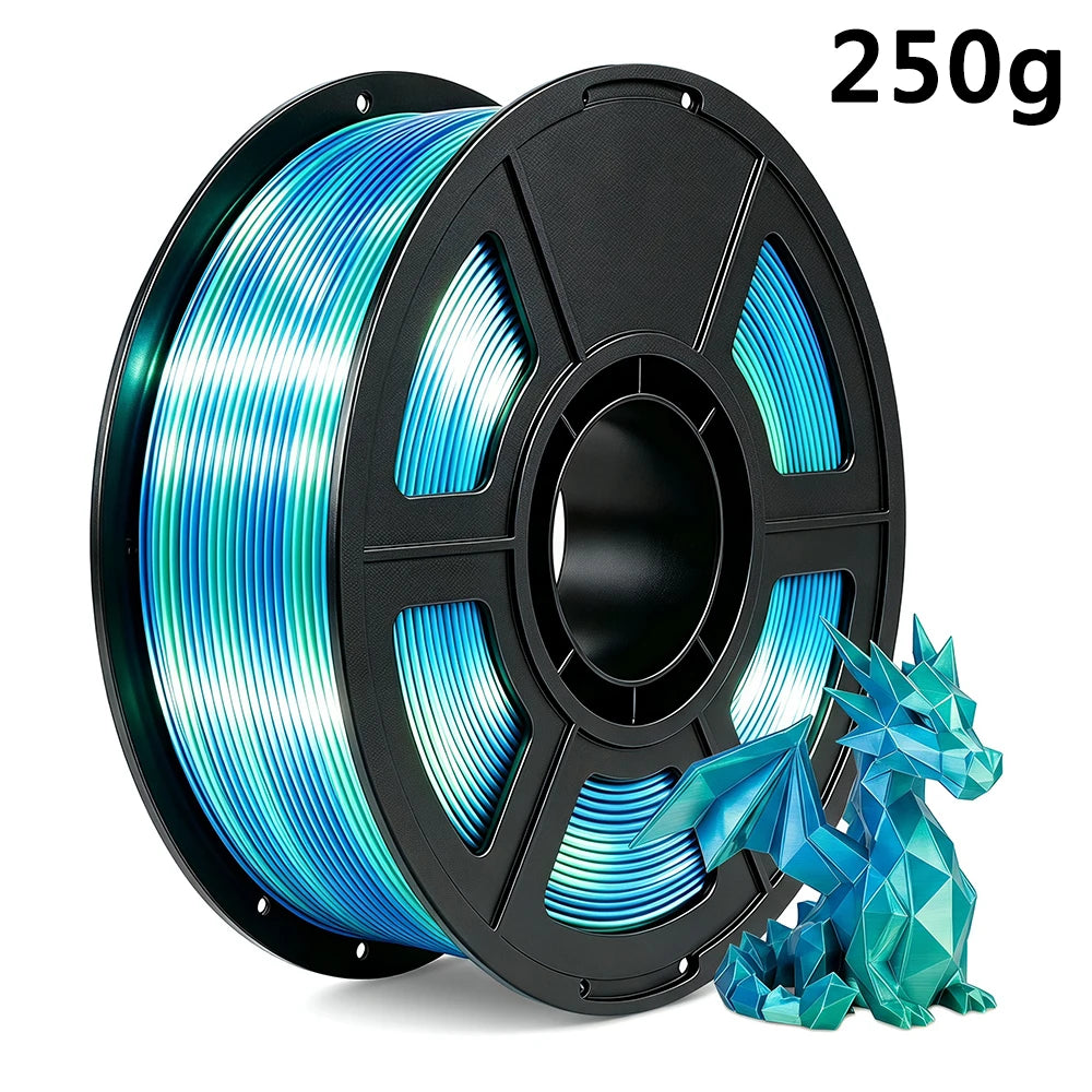 3D Printer Filament 250g PLA silk blue green Filament 1.75mm Dimension Accuracy +/- 0.02mm, 3D Printing Filament Two tone silk blue green pla