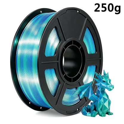 3D Printer Filament 250g PLA silk blue green Filament 1.75mm Dimension Accuracy +/- 0.02mm, 3D Printing Filament Two tone silk blue green pla