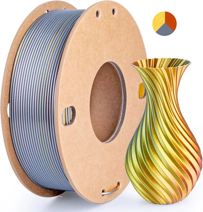 Multicolor 3D Printer Filament - Dual/Tri Color PLA Silk 250g