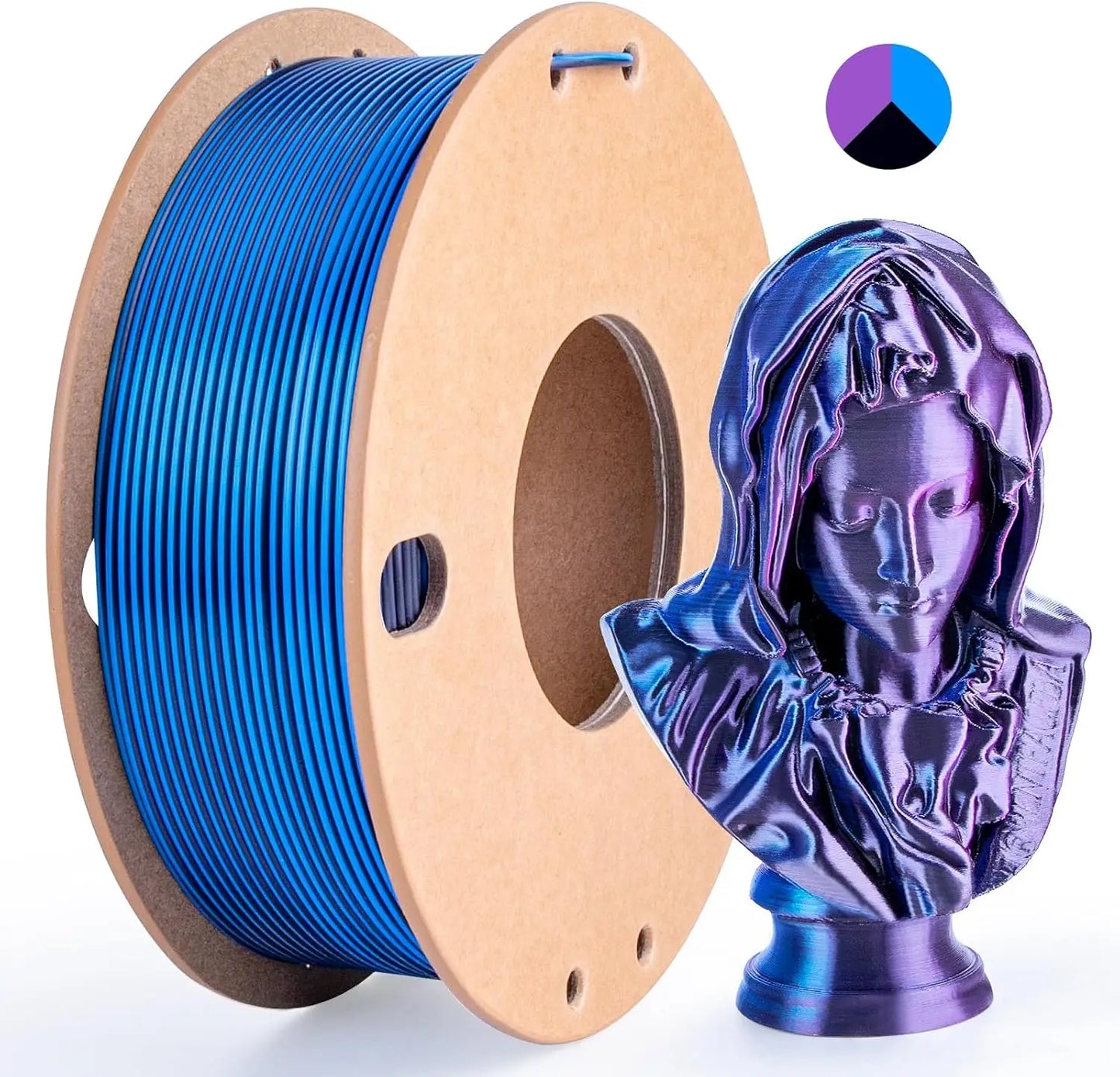 Multicolor 3D Printer Filament - Dual/Tri Color PLA Silk 250g