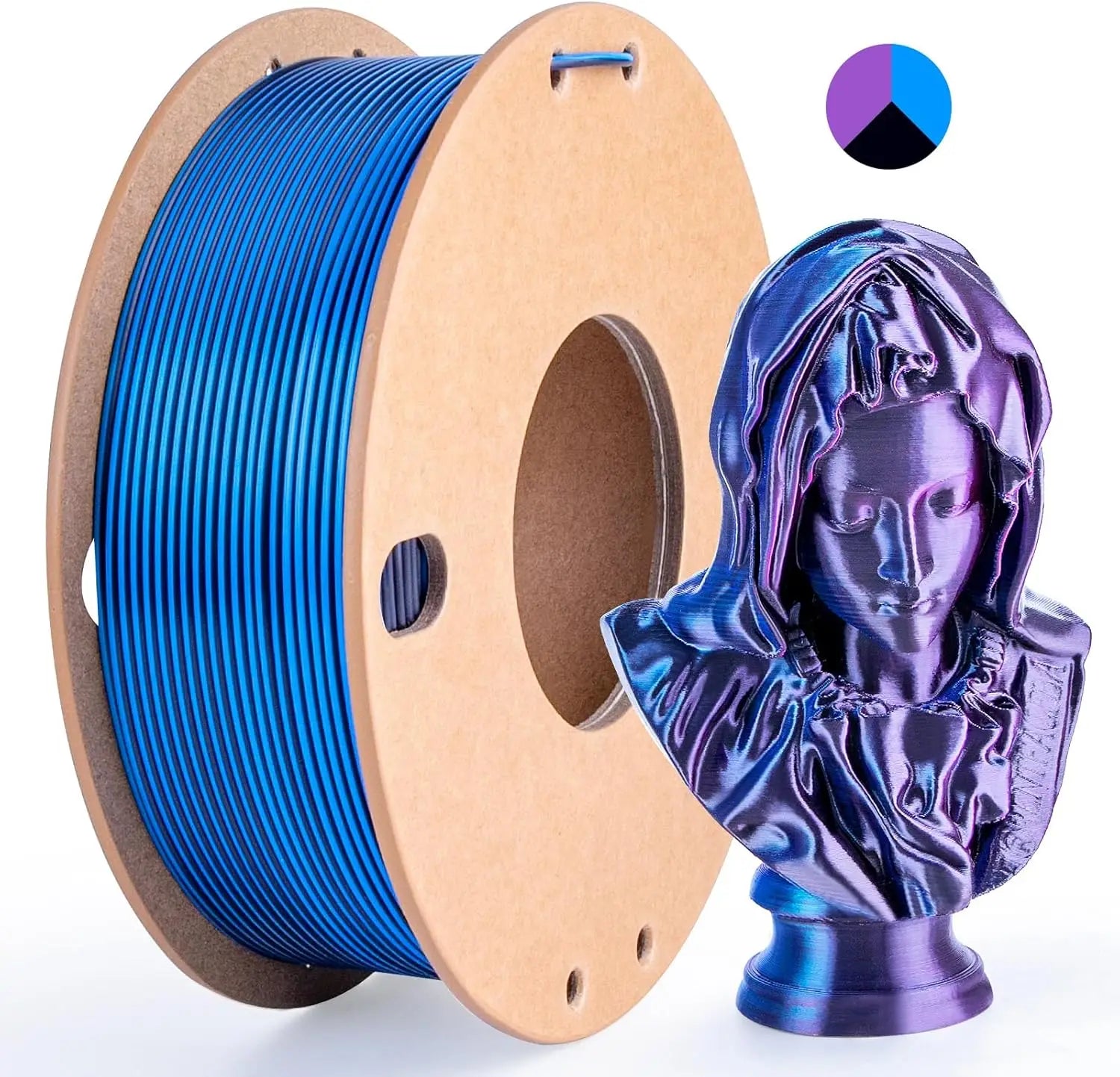 Multicolor 3D Printer Filament - Dual/Tri Color PLA Silk 250g