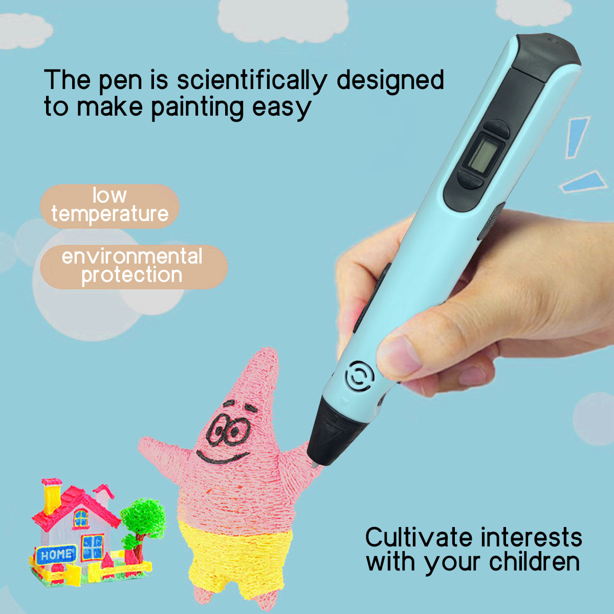 3D Printing Pen with 9m PLA Filaments - Perfect Gift for Kids