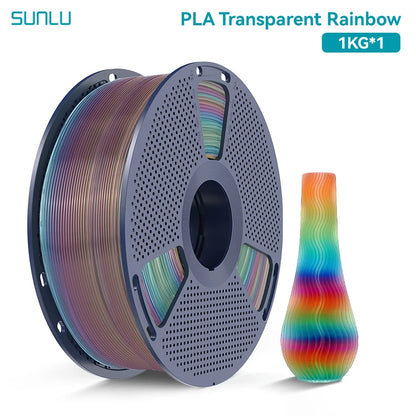 PLA Rainbow Filament 1.75mm 1KG - Vibrant 3D Printing Colors