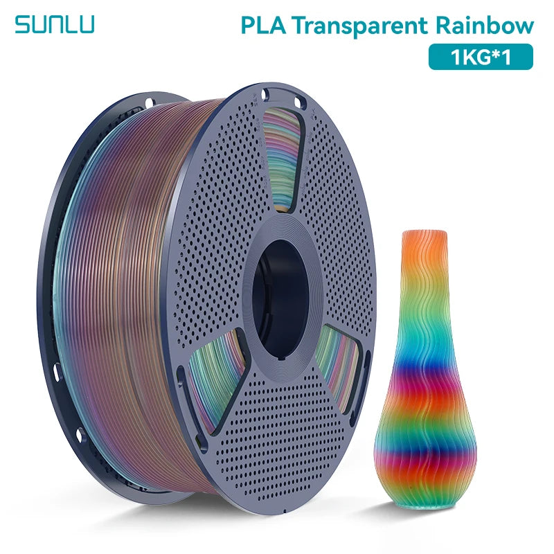 PLA Rainbow Filament 1.75mm 1KG - Vibrant 3D Printing Colors